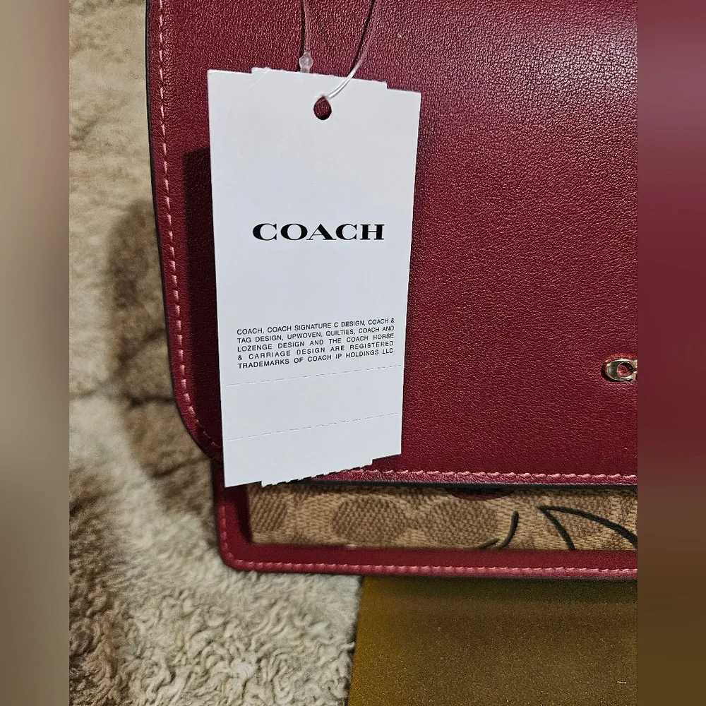 Coach NWTS Signature Cherry Klare Red and Gold Crossbody Bag - Picture 9 of 16